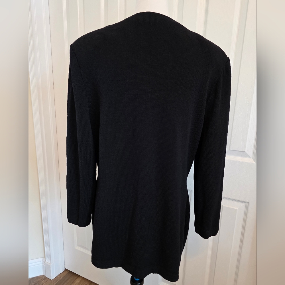 Vintage St John by Marie Gray Black Santana Knit Blazer Jacket- Size 16 - Picture 5 of 12